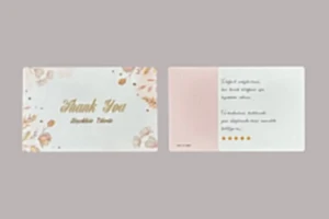 Açık Pembe Teşekkür Kartı (8.4x5.2 cm) - 100 Adet - KoliciAbla