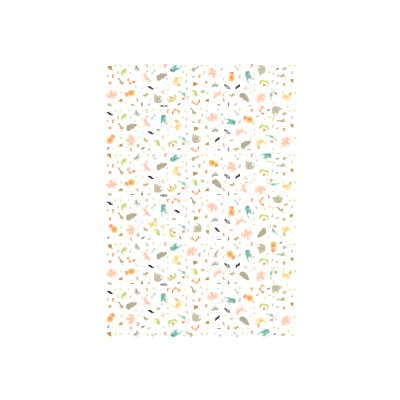 Alfabe ve Renkli Hayvanlar Desenli Pelur Kağıt (32x45 cm) - 100 Adet | Eğlenceli Keşif - KoliciAbla