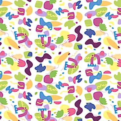 Canlı Renk Blokları ve Soyut Organik Şekiller Desenli Pelur Kağıt (32x45 cm) - 100 Adet | Renk Cümbüşü - KoliciAbla