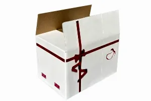 5 Adet 60x40x30 cm Çift Oluklu (Dopel) Beyaz Çeyiz Kolisi - Hijyenik Bohça & Tekstil Kutusu - KoliciAbla