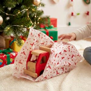 Geyik ve Kızak Desenli Yılbaşı Pelur Kağıdı (32x45 cm) - 500 Adet | Kış Masalı - 3