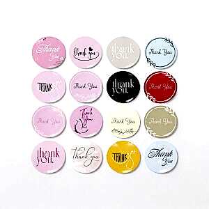 Karışık 'Thank You' Sticker Seti (5x5cm - 16 Farklı Model) - 80 Adet | Her Pakete Ayrı Tarz! - KoliciAbla
