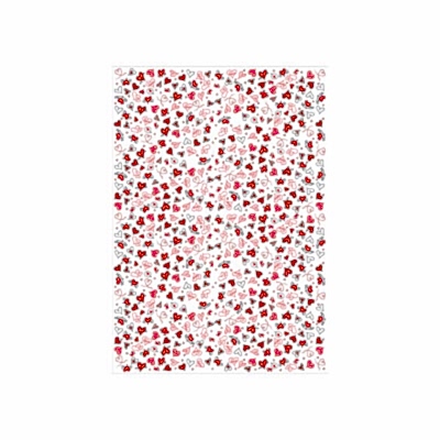 Kırmızı Kalpler ve Doodle Desenli 'Sevgililer Günü' Pelur Kağıt (32x45 cm) - 100 Adet | Aşk Dolu Paketleme - KoliciAbla