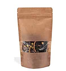 Kraft Pencereli Kilitli Doypack 13x22,5x3,5 cm - Özelleştirilebilir Butik Doğal Ambalaj - KoliciAbla