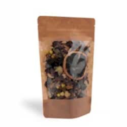 Kraft Pencereli Kilitli Doypack (20x30 cm) - Büyük Boy Doğal Gıda Torbası - KoliciAbla