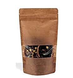 Kraft Pencereli Kilitli Doypack 20x30x5 cm - Büyük Boy Özelleştirilebilir Doğal Ambalaj - KoliciAbla