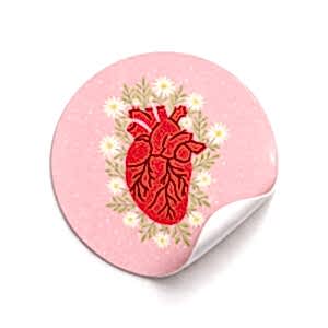 'Kalp' Love Sticker Etiket (4x4cm) - 54 Adet | Aşkın Modern İmzası - KoliciAbla