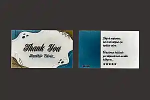 Mavi Teşekkür Kartı (8.4x5.2 cm) - 100 Adet - KoliciAbla