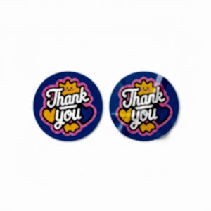 Mavi 'Thank You' Sticker (4x4 cm) - 48 Adet | Global & Şık Paketleme - 3