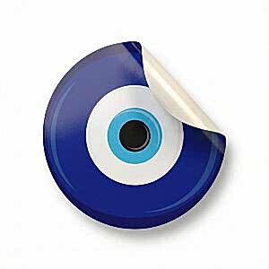 'Nazar Boncuğu' Sticker Etiket (4x4cm) - 54 Adet | Paketlerinize Nazar Değmesin! - KoliciAbla