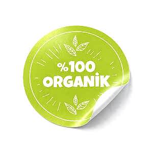 Organik Ürün Sticker Etiket (5x5cm) - 35 Adet | Doğallığın Güven Veren İmzası - KoliciAbla
