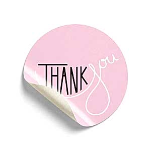 Pastel Pembe 'Thank You' Sticker (4x4cm) - 48 Adet | Zarafetin En Sade Hali - KoliciAbla