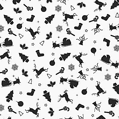 Siyah Beyaz Yılbaşı Silüet Desenli Pelur Kağıt (32x45 cm) - 100 Adet | Modern Monokrom - KoliciAbla