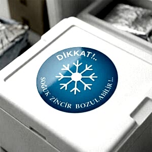 Soğuk Zincir Dayanıklı Uyarı Etiketi (7x7cm) - 24 Adet | Erimeden Teslimat İçin! - 7
