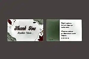 Su Yeşili Teşekkür Kartı (8.4x5.2 cm) - 100 Adet - KoliciAbla