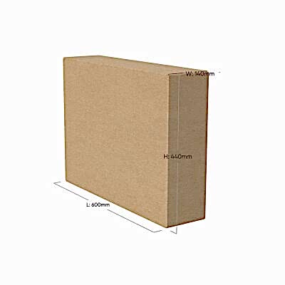 60x14x44 cm Tek Oluklu Kraft Koli - Geniş Derinlikli Tablo, Klasör ve Eşya Saklama Kutusu - KoliciAbla