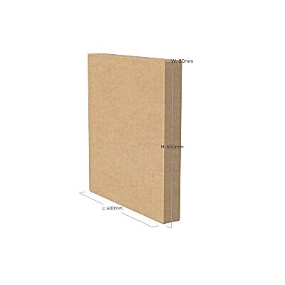 60x8x65 cm Tek Oluklu Kraft Koli - Kare Tablo, Yuvarlak Ayna ve Dekor Saklama Kutusu - KoliciAbla